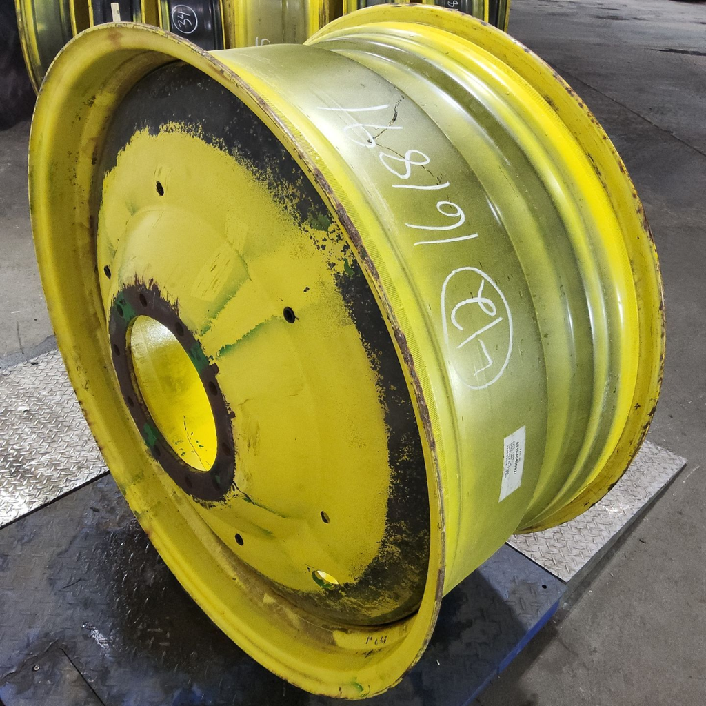20"W x 42"D, John Deere Yellow 10-Hole Formed Plate , -12.38" Offset