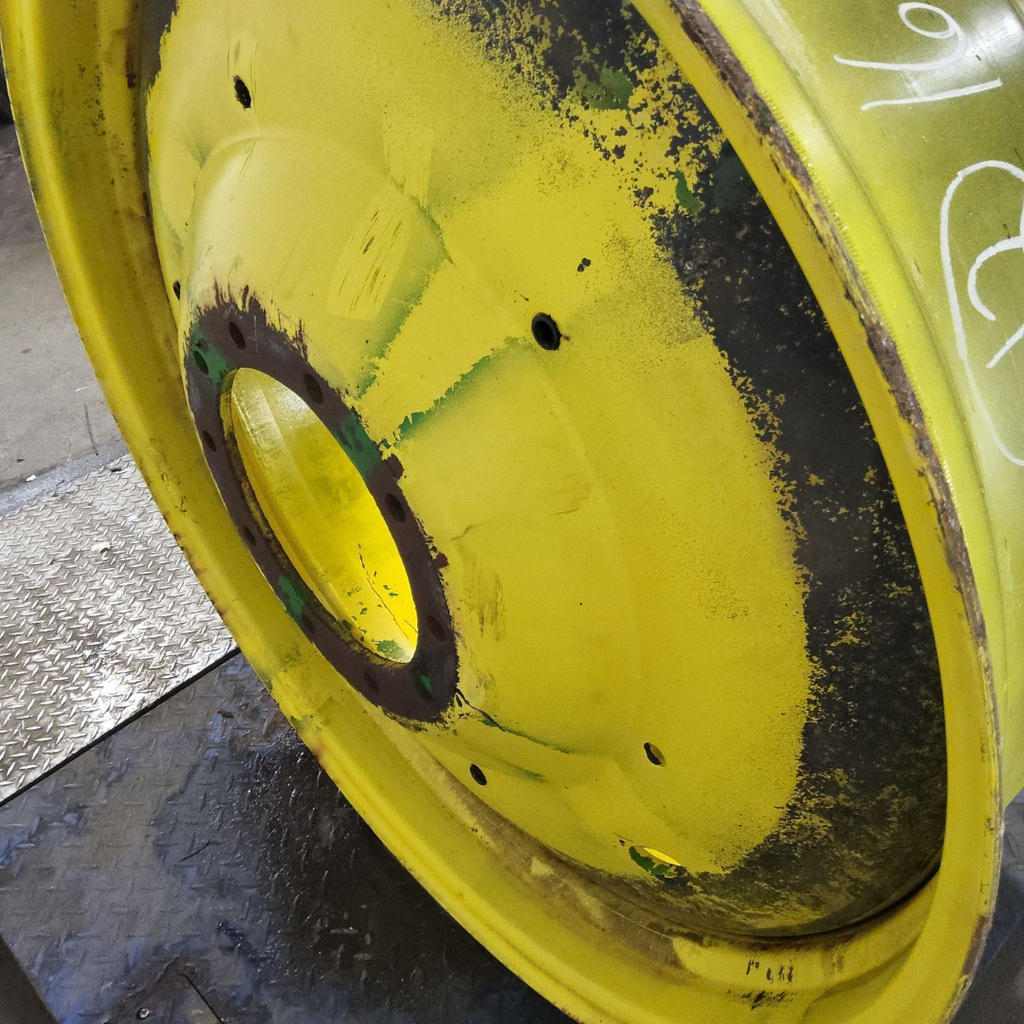 20"W x 42"D, John Deere Yellow 10-Hole Formed Plate , -12.38" Offset