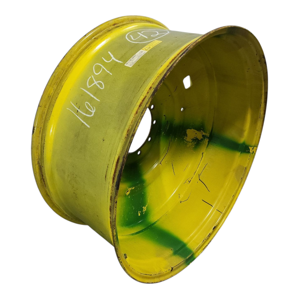 18"W x 42"D, John Deere Yellow 10-Hole Formed Plate , -8.88" Offset