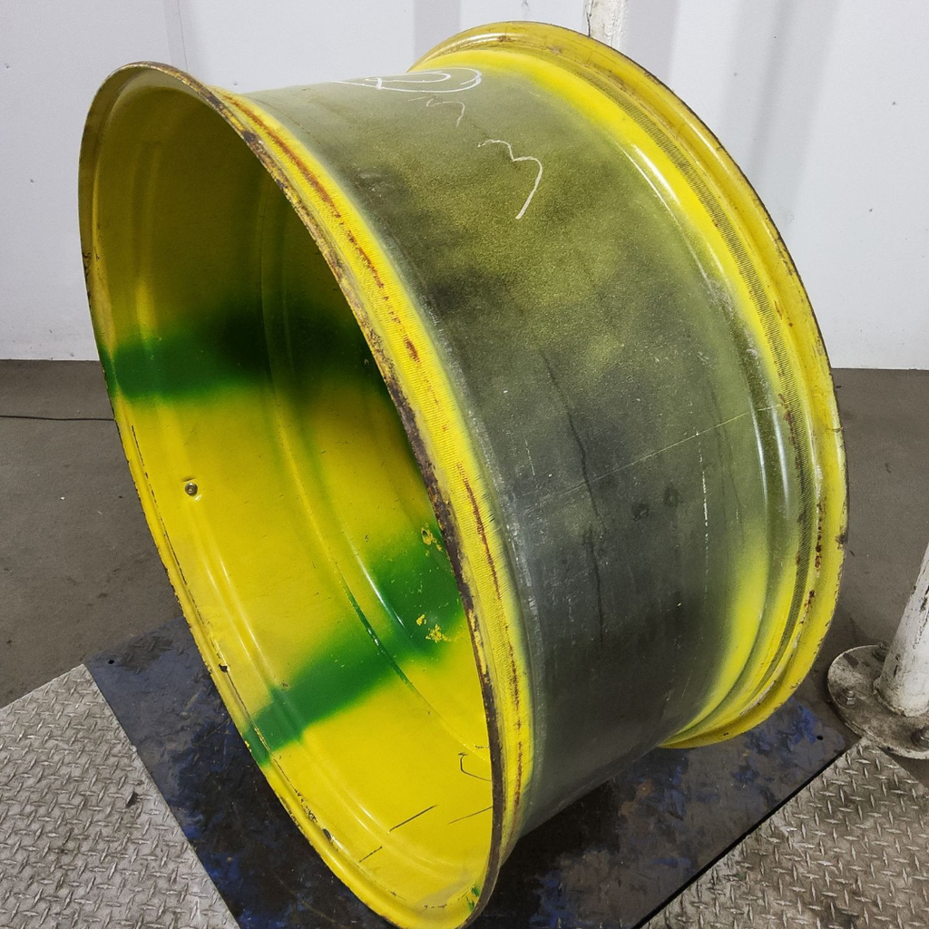 18"W x 42"D, John Deere Yellow 10-Hole Formed Plate , -8.88" Offset