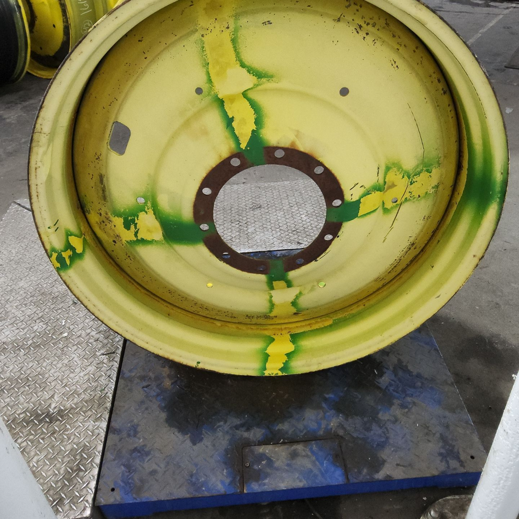 18"W x 42"D, John Deere Yellow 10-Hole Formed Plate , -8.88" Offset
