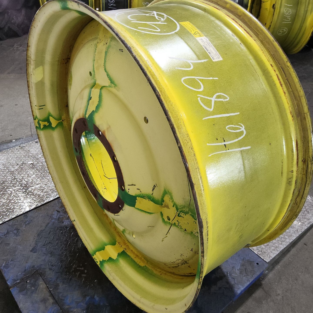 18"W x 42"D, John Deere Yellow 10-Hole Formed Plate , -8.88" Offset