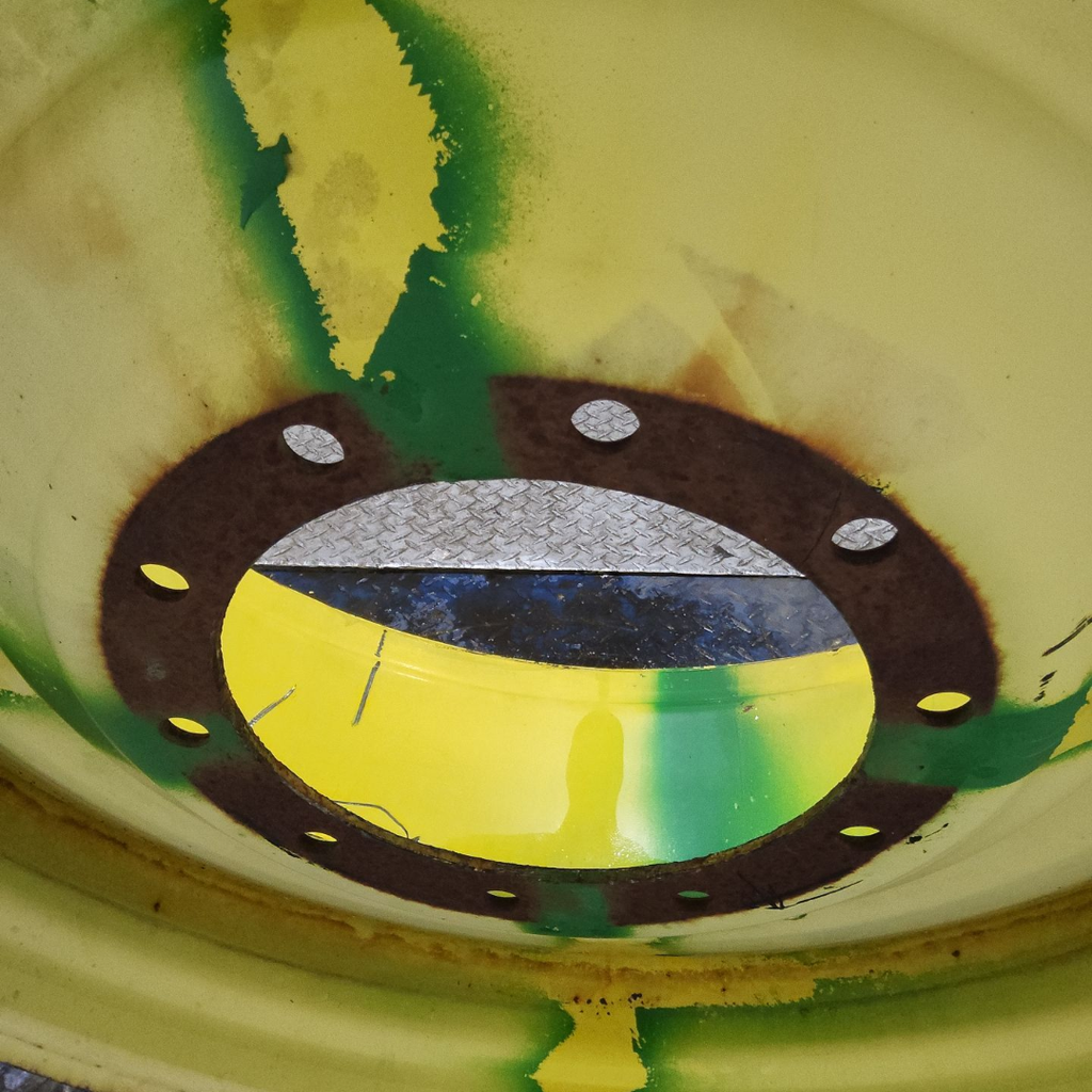 18"W x 42"D, John Deere Yellow 10-Hole Formed Plate , -8.88" Offset