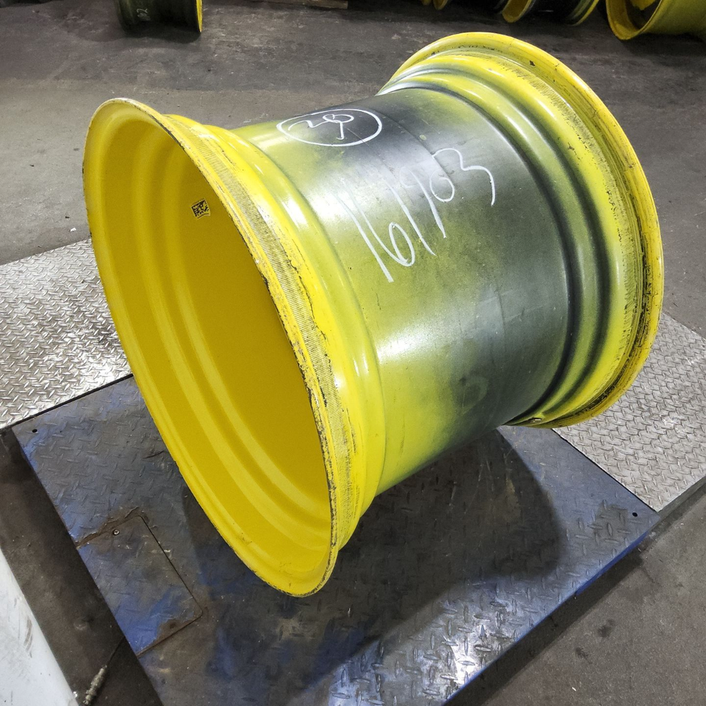 25"W x 30"D, John Deere Yellow 8-Hole Formed Plate , -2.44" Offset