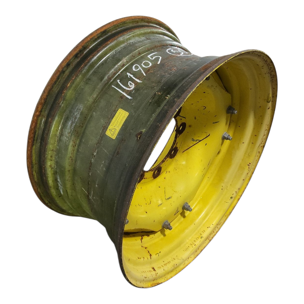 15"W x 30"D, John Deere Yellow 12-Hole Waffle Wheel (Groups of 3 bolts) , 7.88" Offset