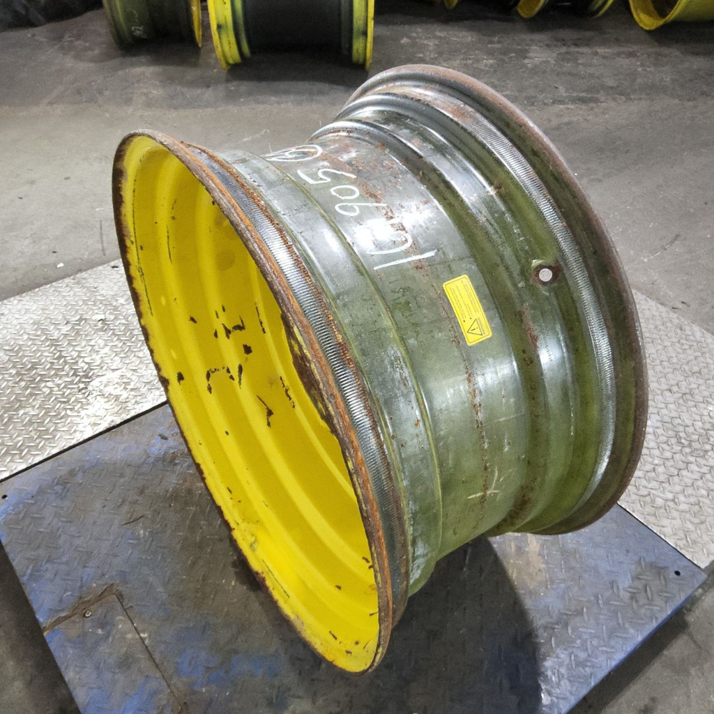 15"W x 30"D, John Deere Yellow 12-Hole Waffle Wheel (Groups of 3 bolts) , 7.88" Offset