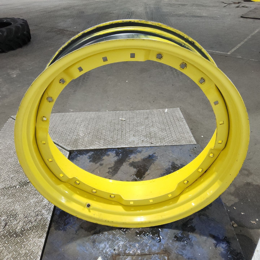 12"W x 38"D, John Deere Yellow 12-Hole Waffle Wheel (Groups of 3 bolts)