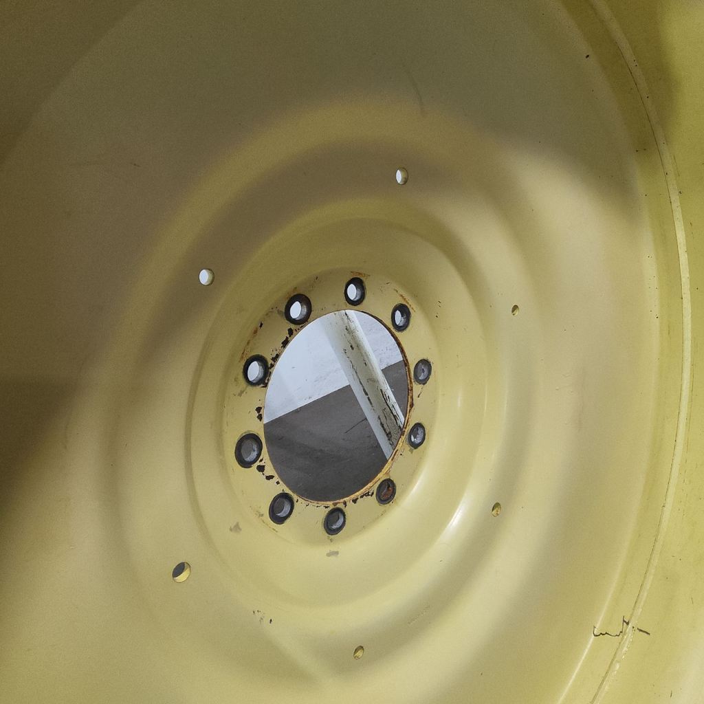 12"W x 54"D, John Deere Yellow 10-Hole Formed Plate , -9.25" Offset