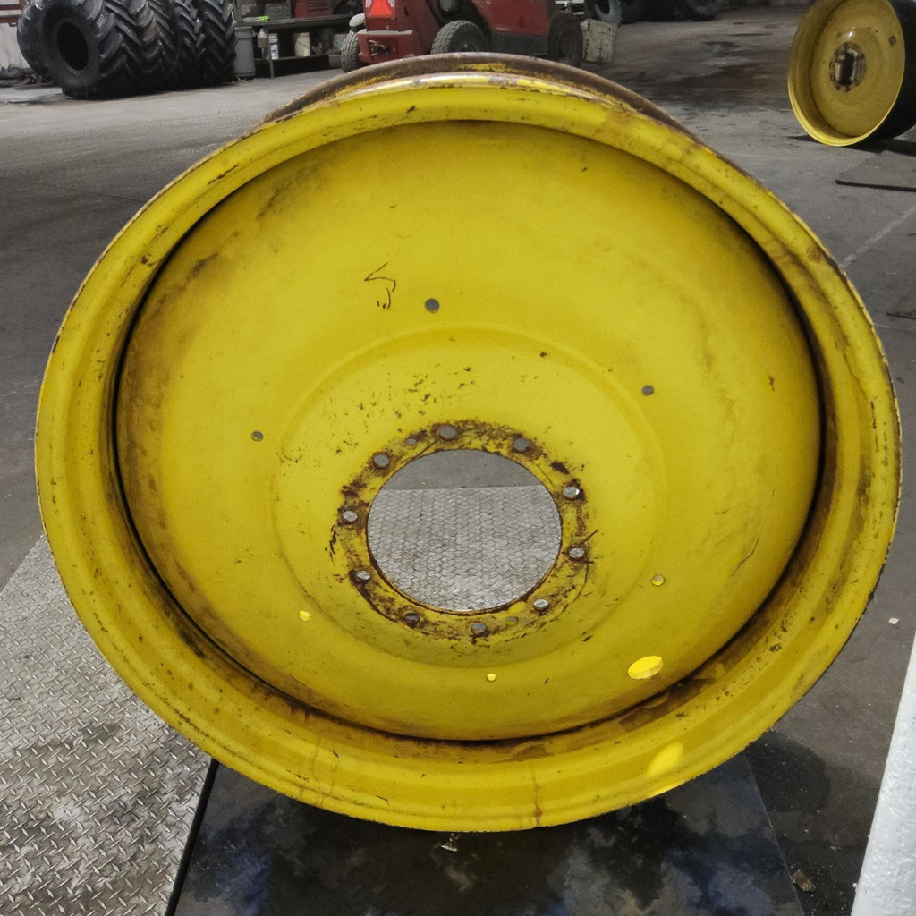 16"W x 46"D, John Deere Yellow 10-Hole Formed Plate , -9.25" Offset