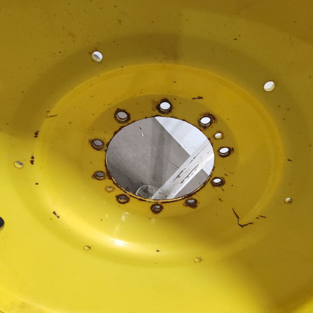 16"W x 46"D, John Deere Yellow 10-Hole Formed Plate , -9.25" Offset