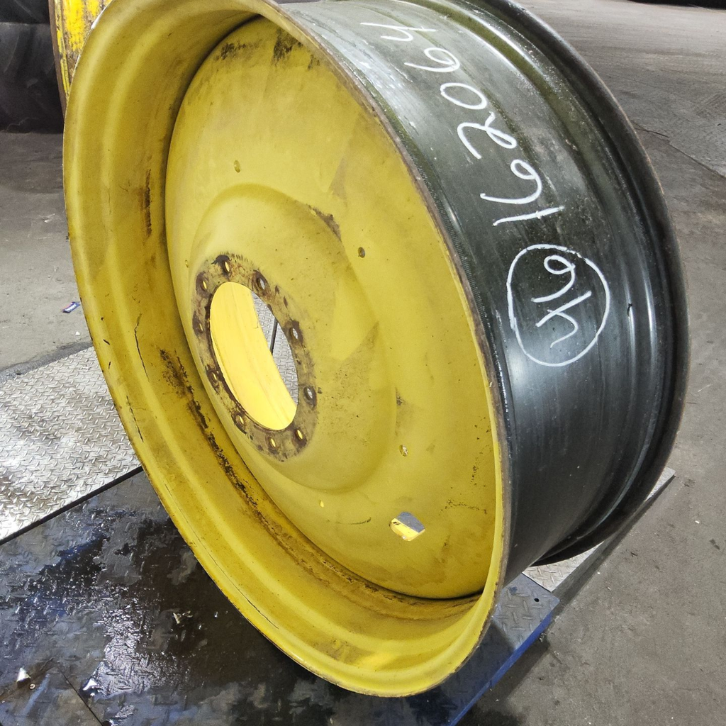 16"W x 46"D, John Deere Yellow 10-Hole Formed Plate , -6.88" Offset