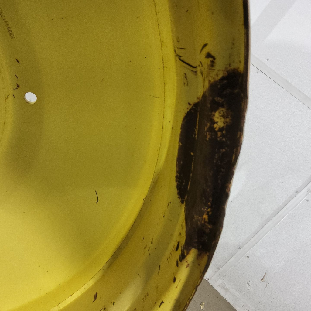 16"W x 46"D, John Deere Yellow 10-Hole Formed Plate , -6.88" Offset