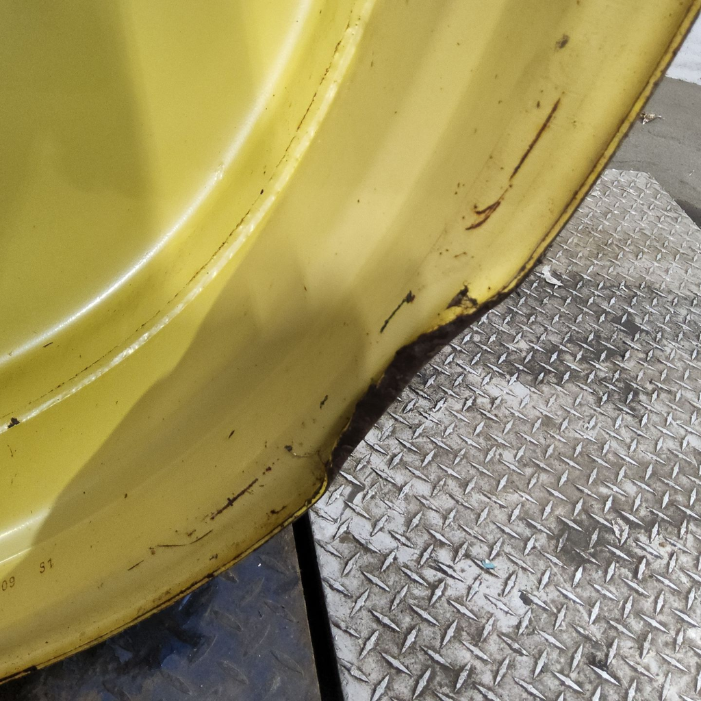 16"W x 46"D, John Deere Yellow 10-Hole Formed Plate , -6.88" Offset