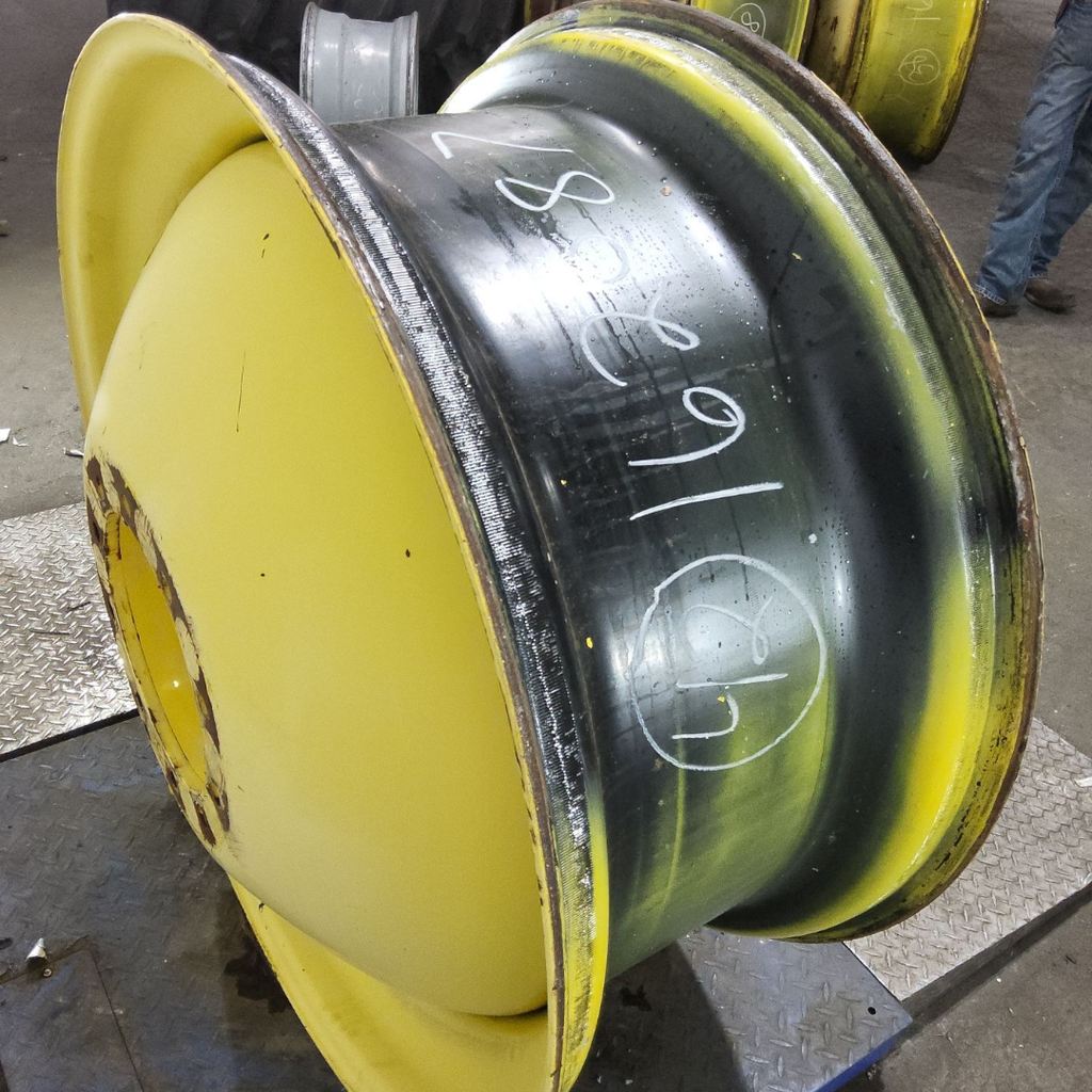 18"W x 42"D, John Deere Yellow 10-Hole Dolly Dual , -13.38" Offset