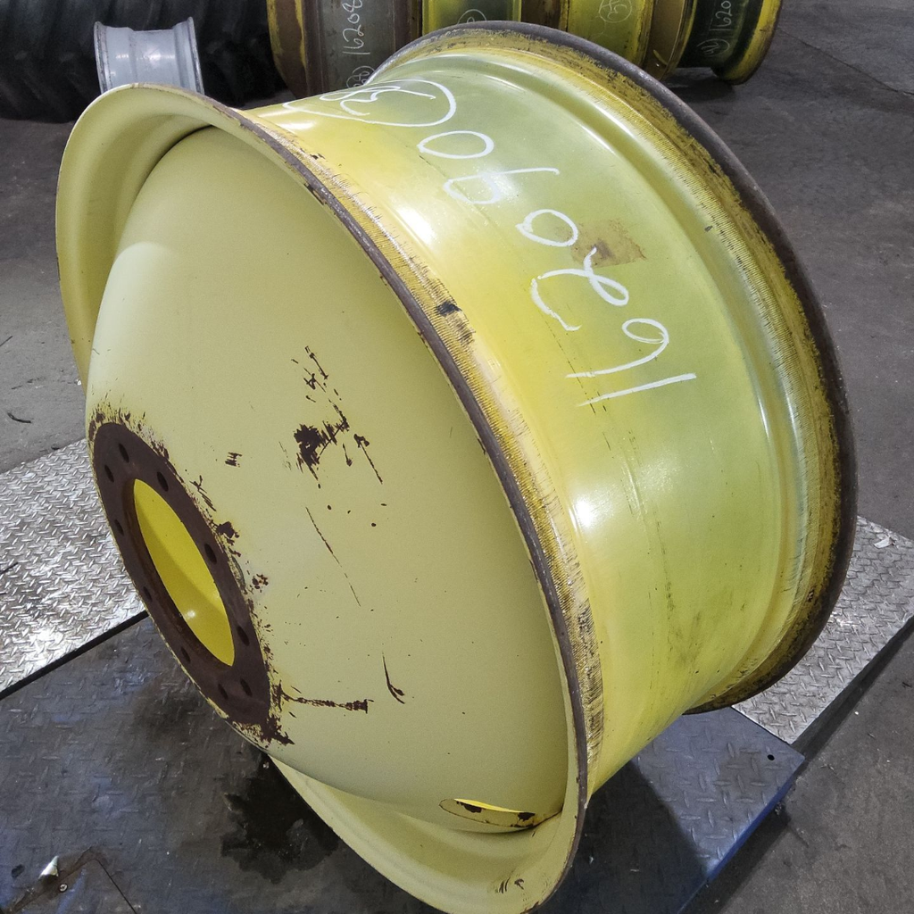 16"W x 38"D, John Deere Yellow 10-Hole Dolly Dual , -13" Offset