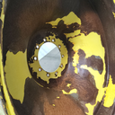 13"W x 46"D, John Deere Yellow 10-Hole Spun Disc Sprayer , -12.25" Offset