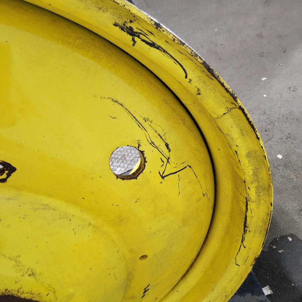 23"W x 42"D, John Deere Yellow 10-Hole Formed Plate , -13.88" Offset