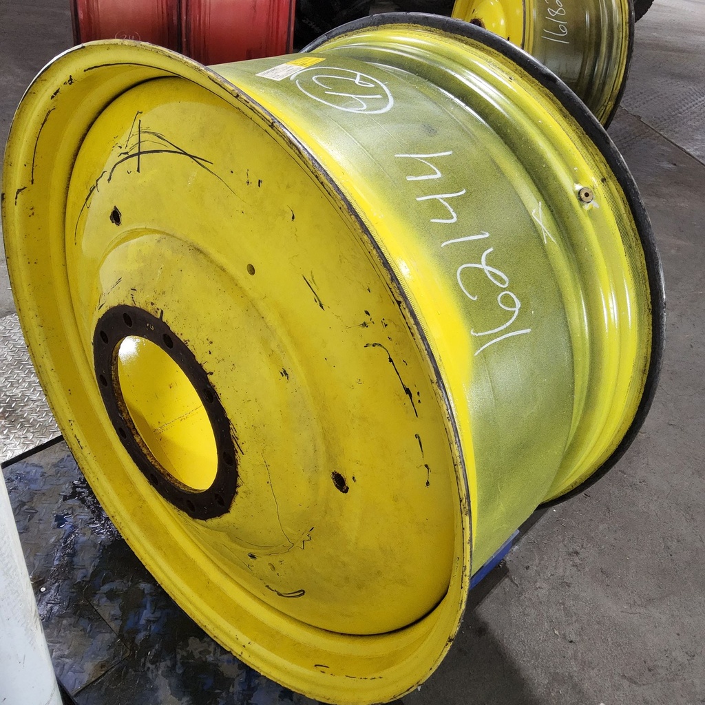23"W x 42"D, John Deere Yellow 10-Hole Formed Plate , -13.88" Offset