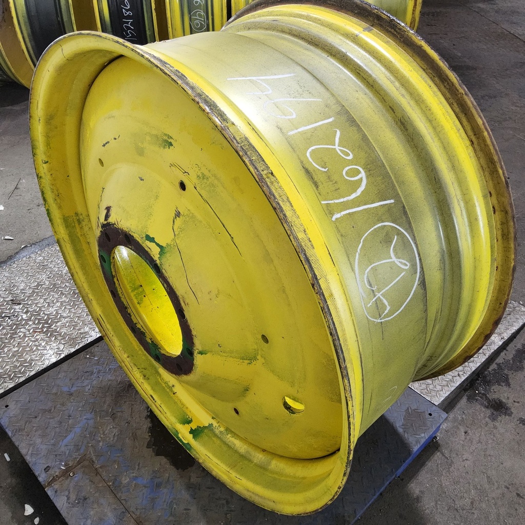 20"W x 42"D, John Deere Yellow 10-Hole Formed Plate , -12.12" Offset