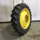 320/85R34 BKT Tires Agrimax RT 855 R-1W on John Deere Yellow 10-Hole Waffle Wheel (Groups of 3 bolts) 70%