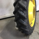 320/85R34 BKT Tires Agrimax RT 855 R-1W on John Deere Yellow 10-Hole Waffle Wheel (Groups of 3 bolts) 70%