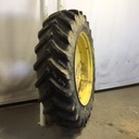 480/80R46 Michelin AgriBib R-1W on John Deere Yellow 10-Hole Formed Plate W/Weight Holes 75%