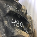 480/80R46 Michelin AgriBib R-1W on John Deere Yellow 10-Hole Formed Plate W/Weight Holes 75%
