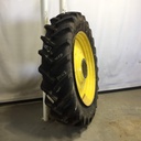 480/80R50 Goodyear Farm DT800 Super Traction R-1W on John Deere Yellow 10-Hole Formed Plate W/Weight Holes 99%