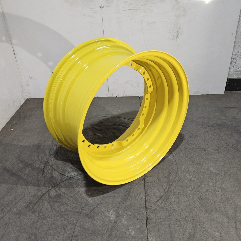 15"W x 30"D, John Deere Yellow 12-Hole Waffle Wheel (Groups of 3 bolts) , 2.5" Offset