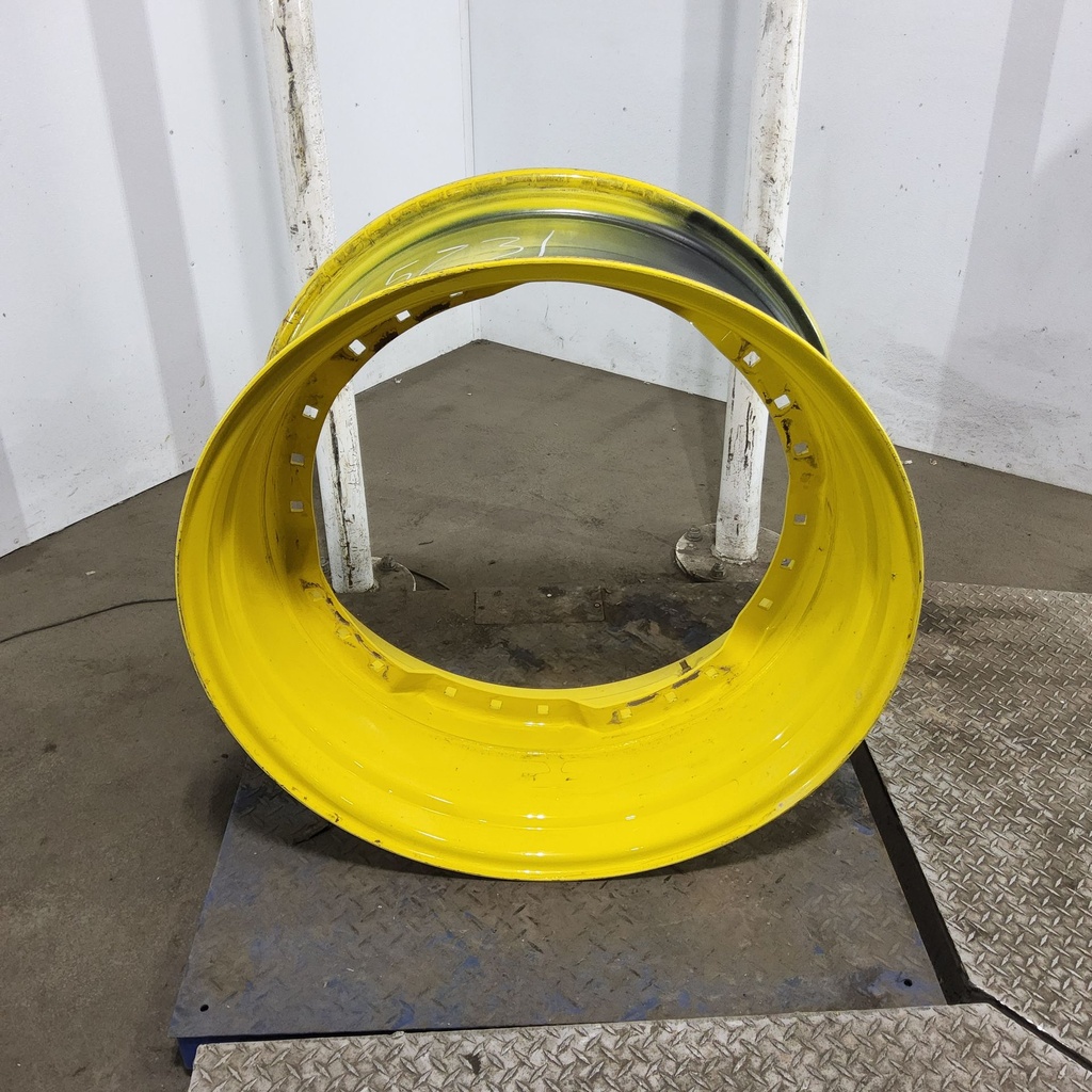 15"W x 34"D, John Deere Yellow 12-Hole Waffle Wheel (Groups of 3 bolts)