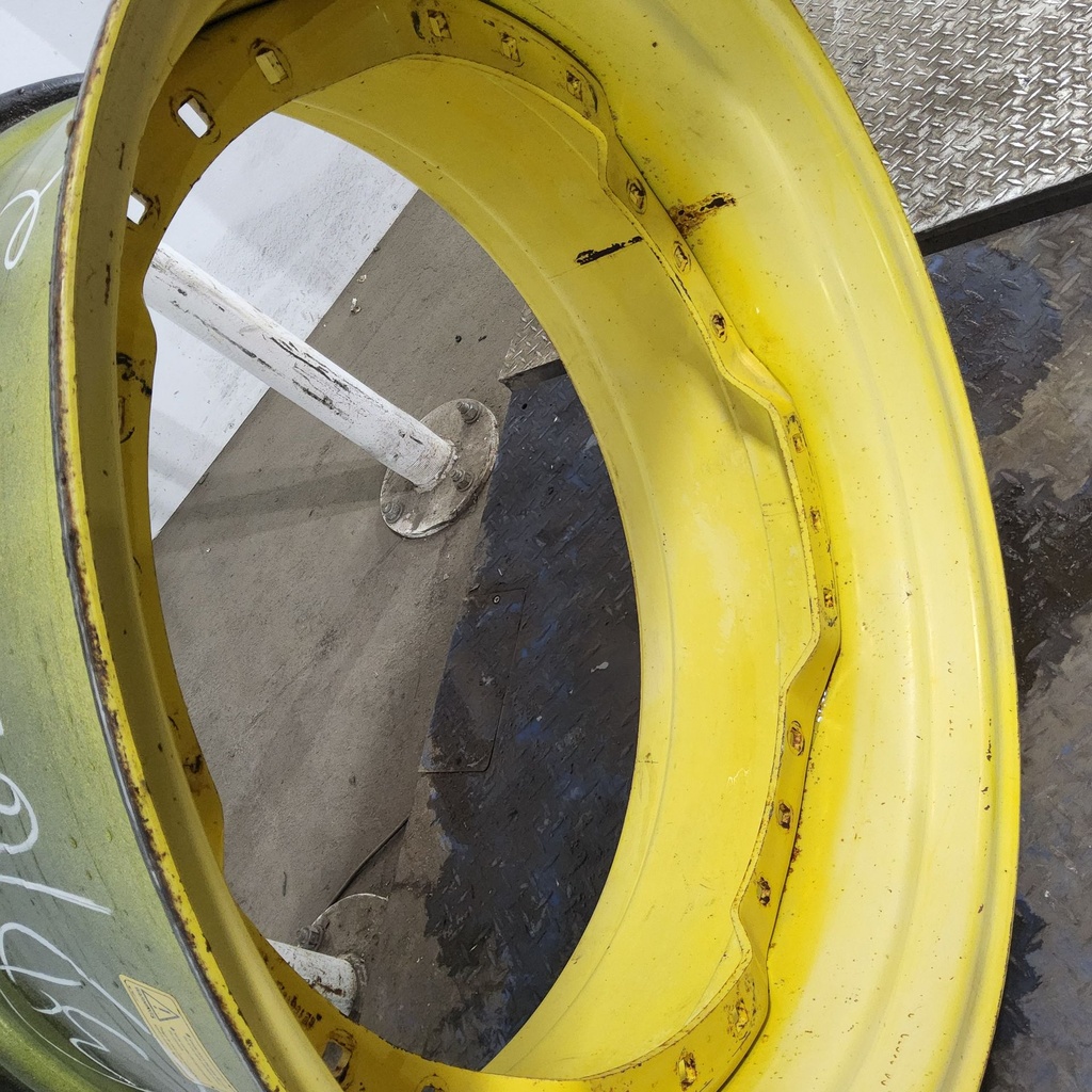 15"W x 34"D, John Deere Yellow 12-Hole Waffle Wheel (Groups of 3 bolts)