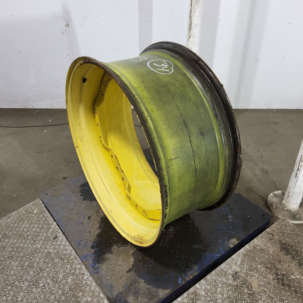15"W x 34"D, John Deere Yellow 12-Hole Waffle Wheel (Groups of 3 bolts)