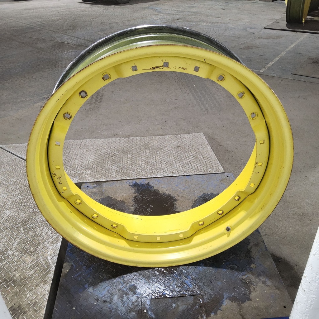 12"W x 38"D, John Deere Yellow 12-Hole Waffle Wheel (Groups of 3 bolts)