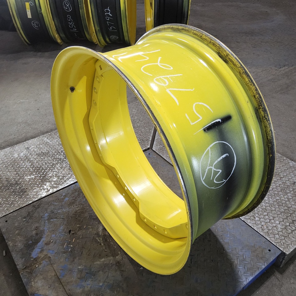 15"W x 34"D, John Deere Yellow 12-Hole Waffle Wheel (Groups of 3 bolts)