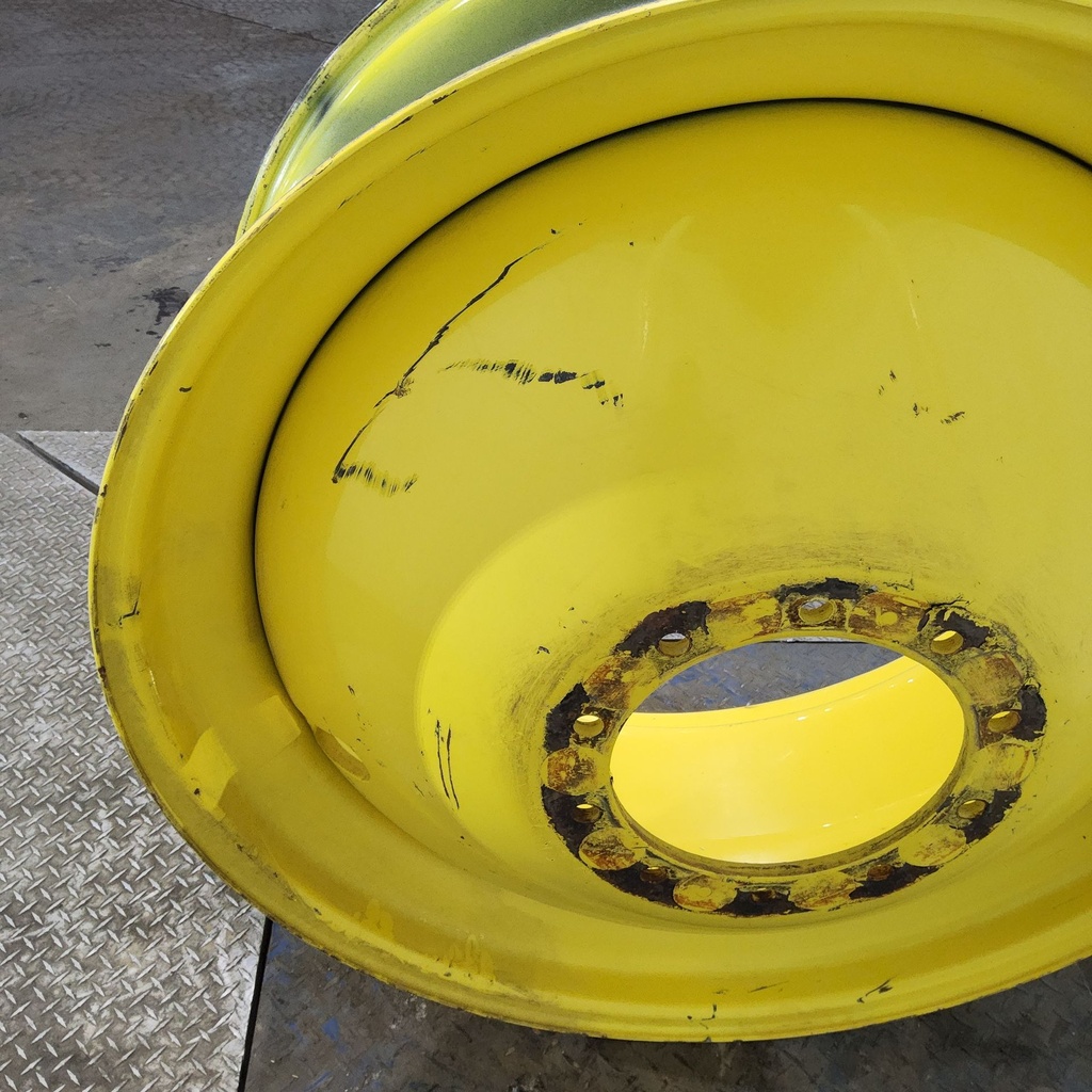 18"W x 42"D, John Deere Yellow 10-Hole Dolly Dual , -13.38" Offset