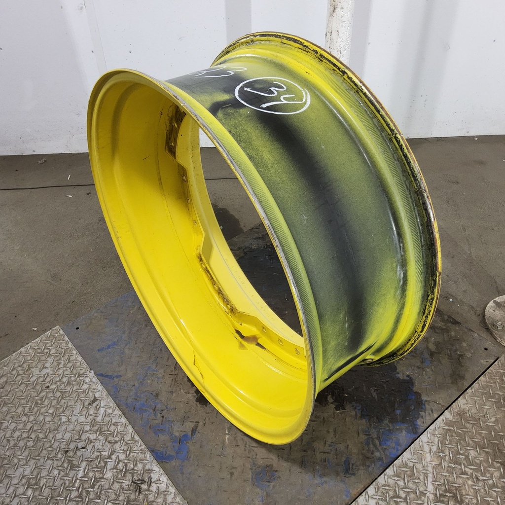 13"W x 34"D, John Deere Yellow 12-Hole Waffle Wheel (Groups of 3 bolts)