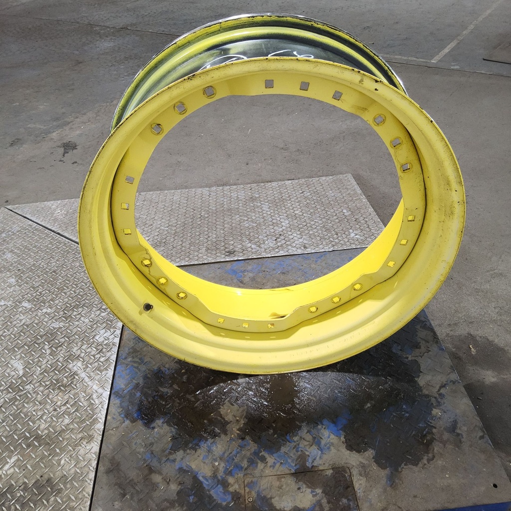13"W x 34"D, John Deere Yellow 12-Hole Waffle Wheel (Groups of 3 bolts)