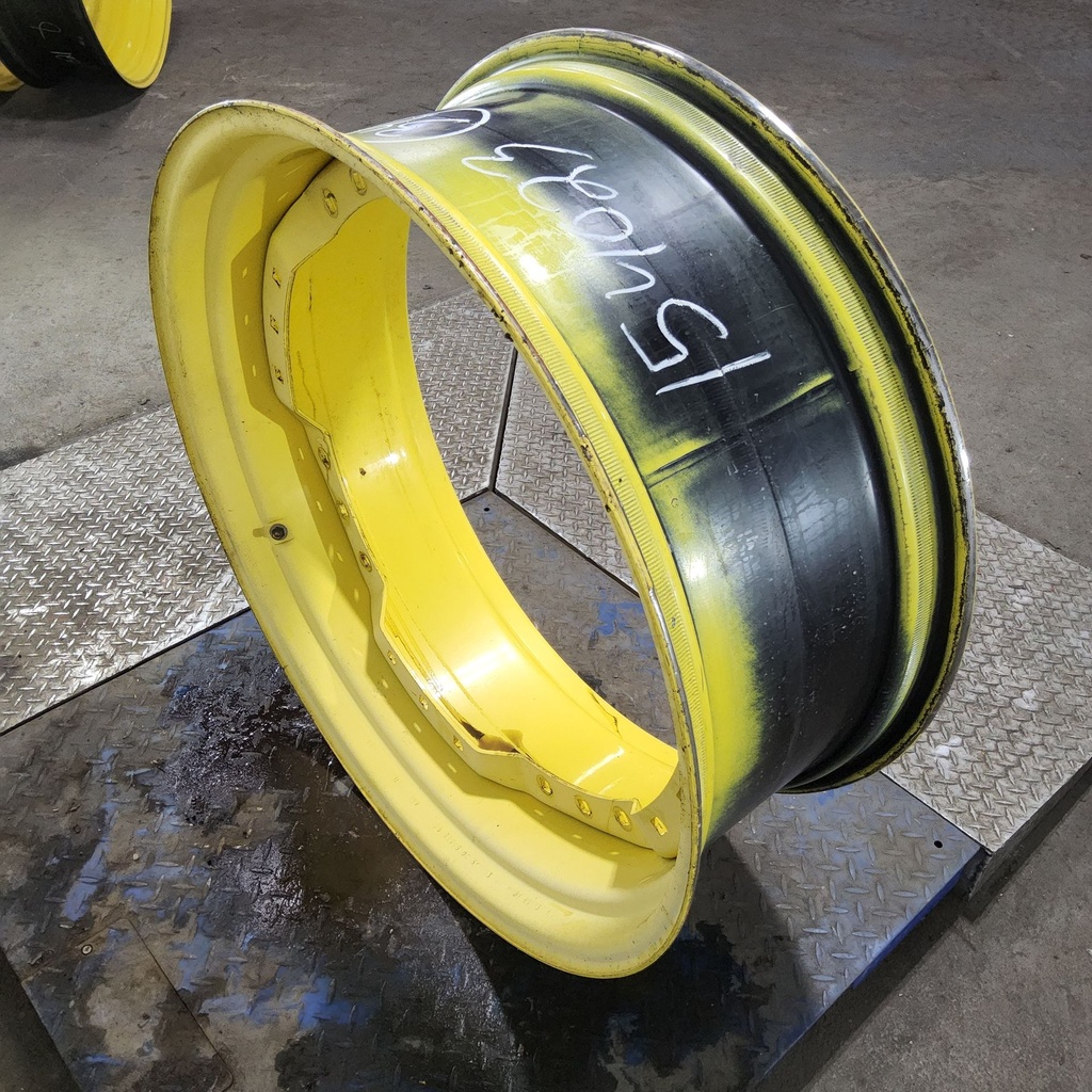 13"W x 34"D, John Deere Yellow 12-Hole Waffle Wheel (Groups of 3 bolts)