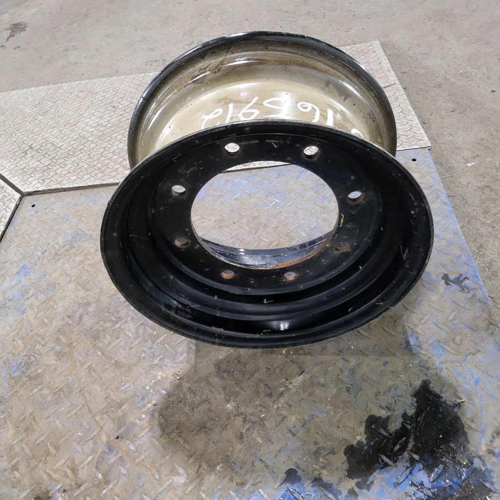 8"W x 16"D, Black 8-Hole Flat Plate , -1.12" Offset