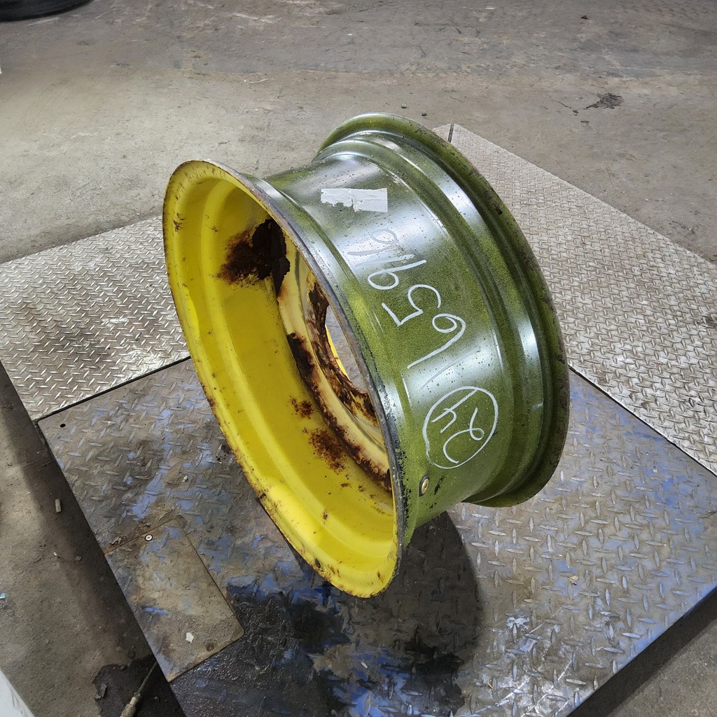 10"W x 24"D, John Deere Yellow 8-Hole Formed Plate , -0.62" Offset