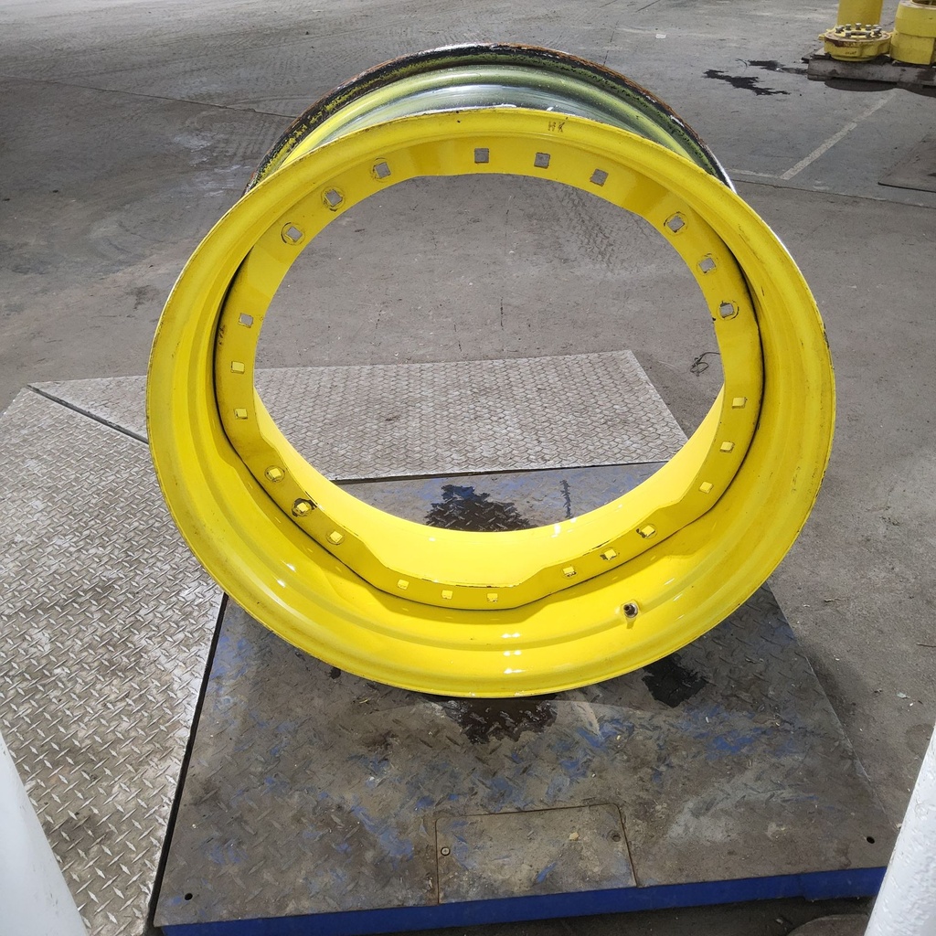 15"W x 34"D, John Deere Yellow 12-Hole Waffle Wheel (Groups of 3 bolts)