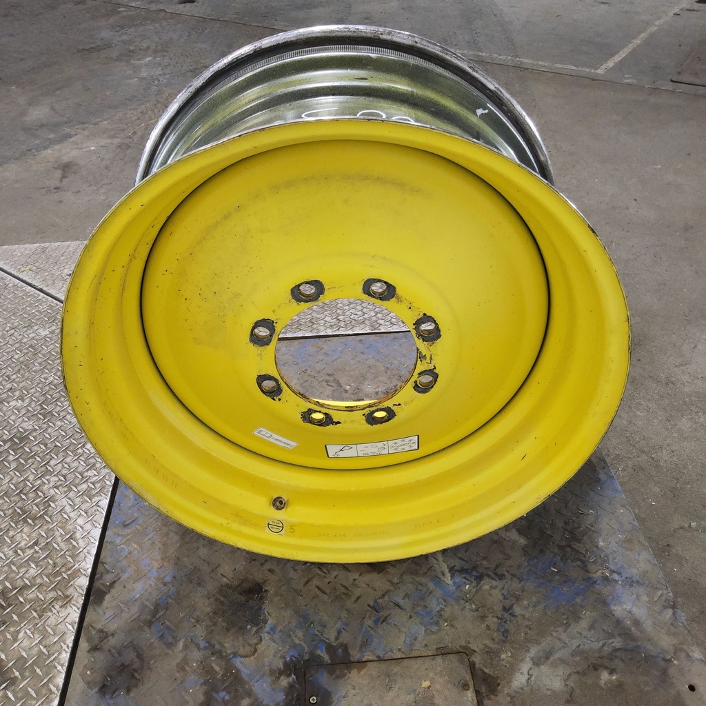 15"W x 30"D, John Deere Yellow 8-Hole Formed Plate , 4.25" Offset