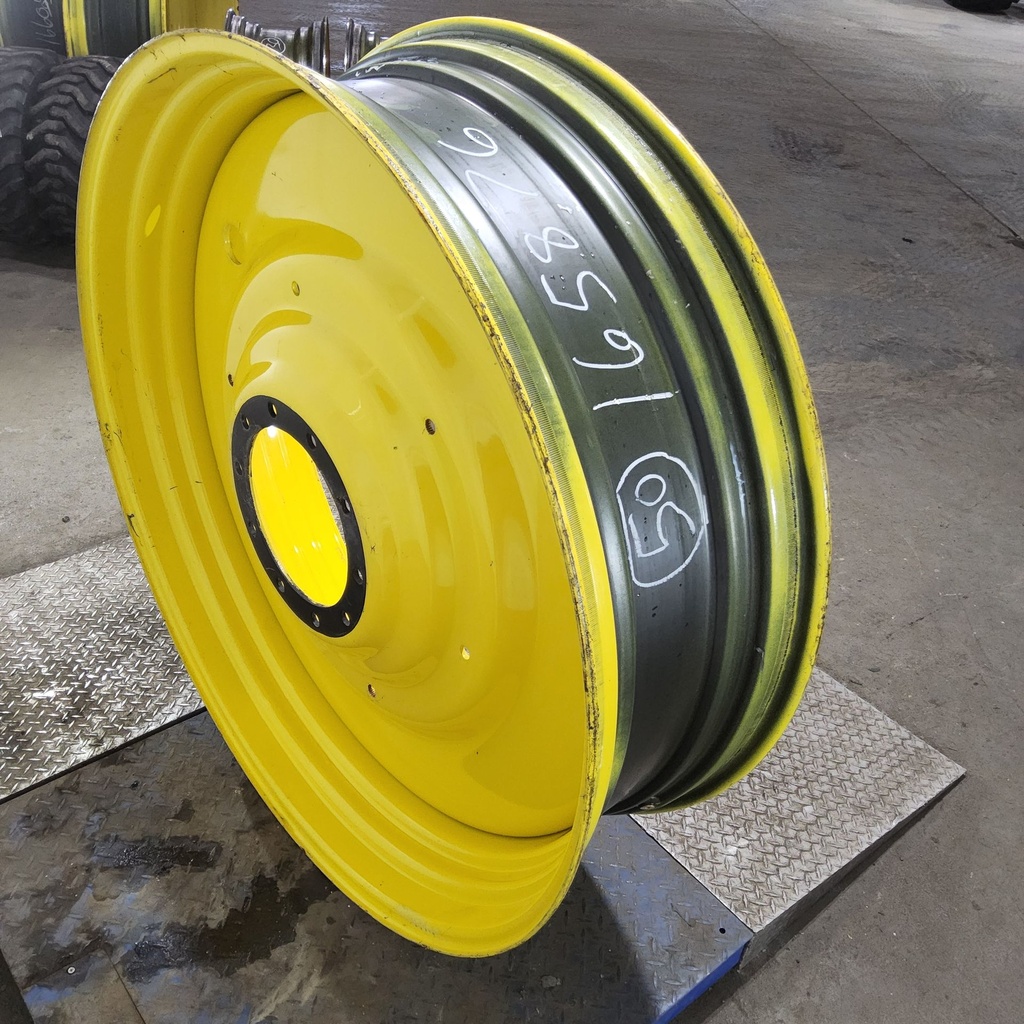 15"W x 50"D, John Deere Yellow 10-Hole Formed Plate , -6.62" Offset
