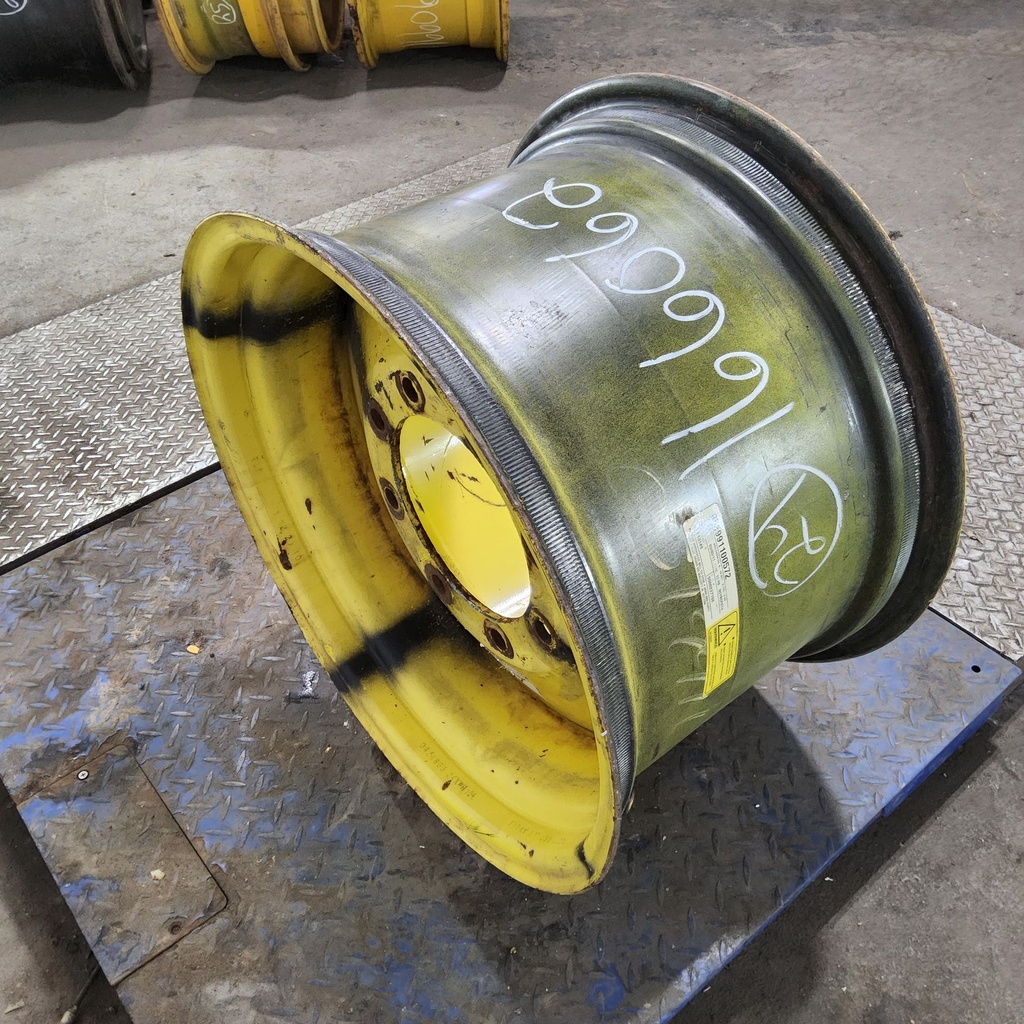 15"W x 24"D, John Deere Yellow 8-Hole Formed Plate , -2.88" Offset
