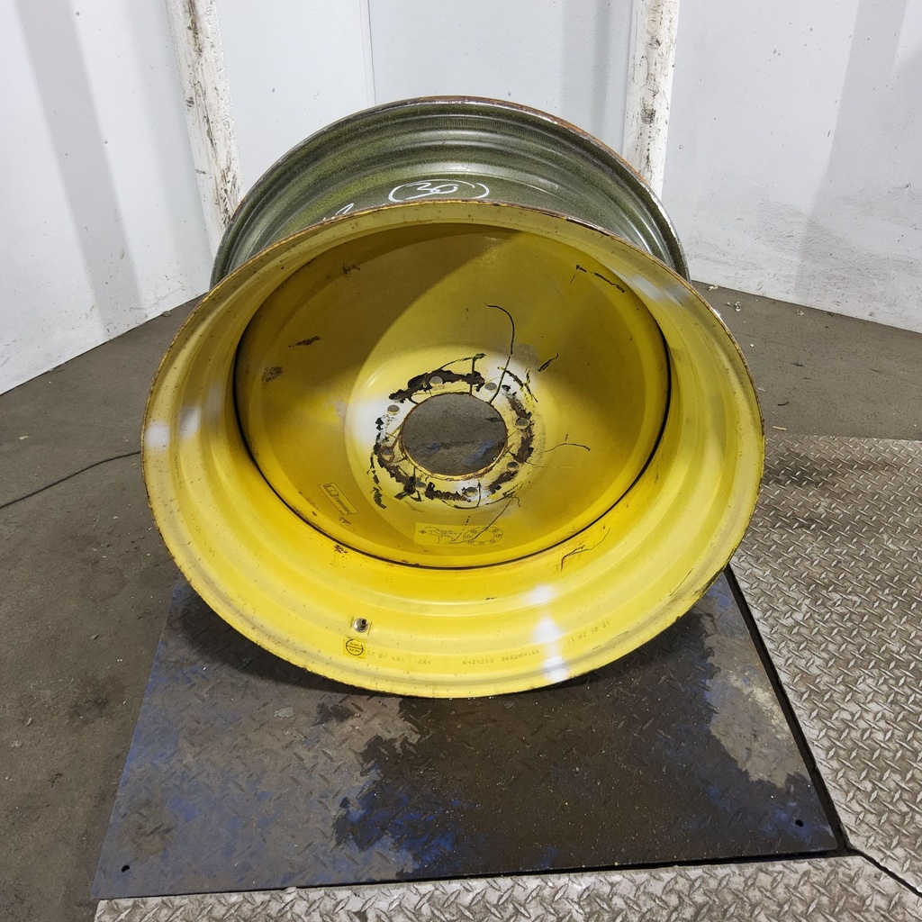 15"W x 30"D, John Deere Yellow 8-Hole Formed Plate , 2.25" Offset