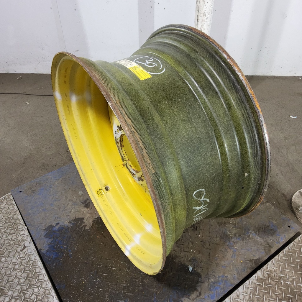 15"W x 30"D, John Deere Yellow 8-Hole Formed Plate , 2.25" Offset