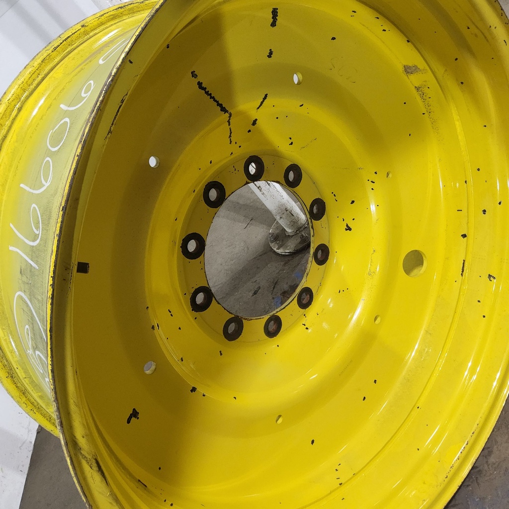 18"W x 38"D, John Deere Yellow 10-Hole Formed Plate , -3.25" Offset