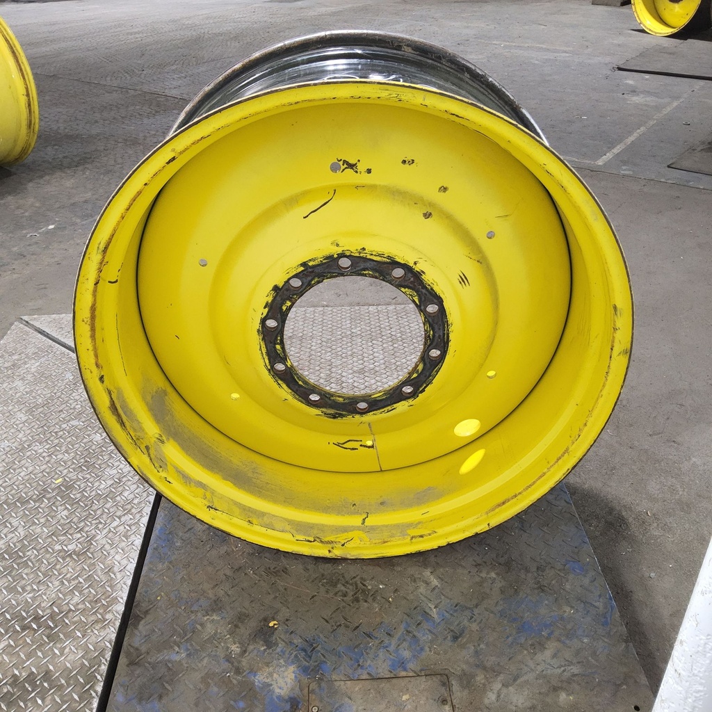 18"W x 38"D, John Deere Yellow 10-Hole Formed Plate , -3.25" Offset