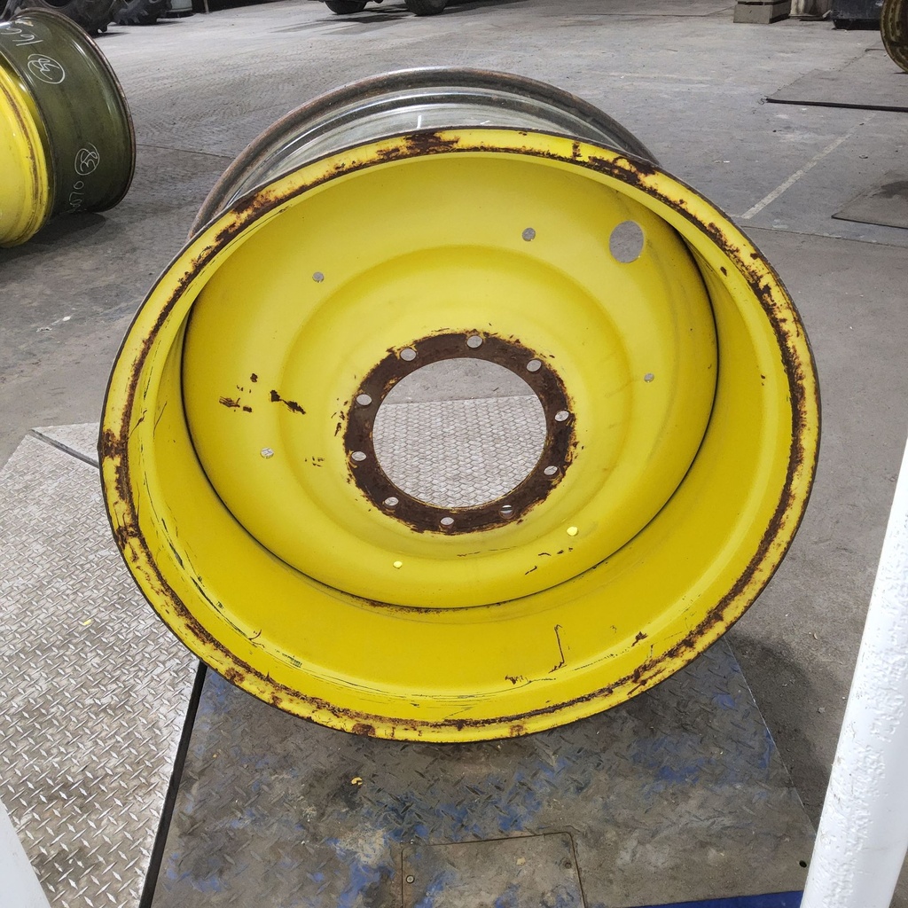 18"W x 38"D, John Deere Yellow 10-Hole Formed Plate , -3.25" Offset