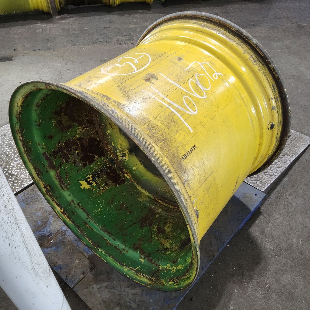 27"W x 32"D, John Deere Yellow 10-Hole Formed Plate , -4.12" Offset